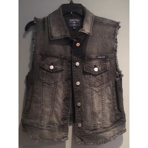 JUST USA CHARCOAL DENIM VEST